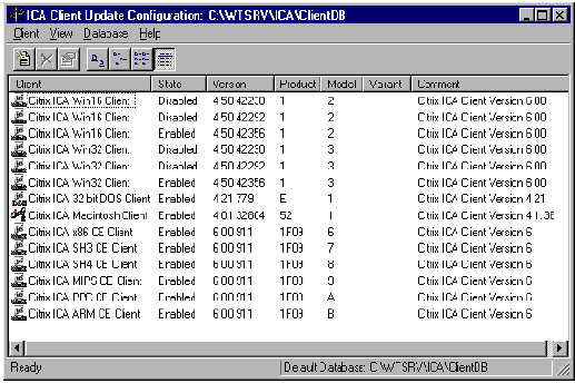 Использование Client Update Configuration Utility